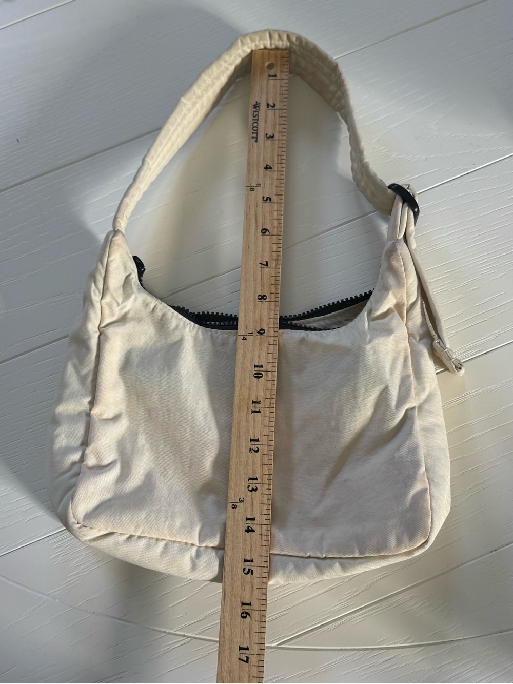 BAGGU Mini Nylon Shoulder Bag Ivory - Picture 7 of 11